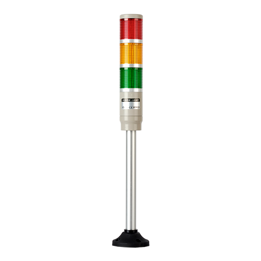 Световая колонна MT4B-3DLP-RYG постоянного свечения с красным, желтым и зеленым плафоном и питанием 12 вольт.
